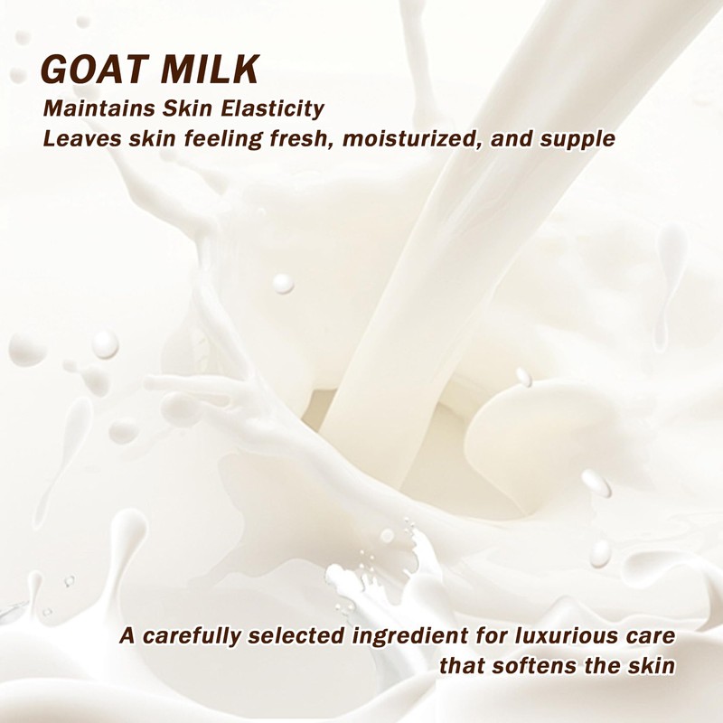 QSLYUYUAN Goat Milk Body Wash,Moisturizing Milk Bath for Dry &