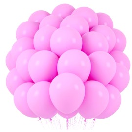 50 Pink Biodegradable Natural Latex Balloons, Made in the EU, 12 Inches (31 cm), Ideal for Helium and Air, Ideal for Weddings, Birthdays and Christenings