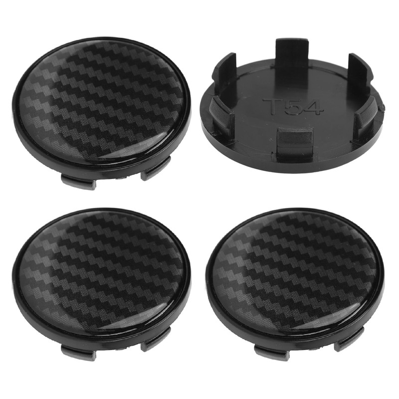 4pcs Wheel Center Caps Plastic Universal Carbon Fiber Style Center