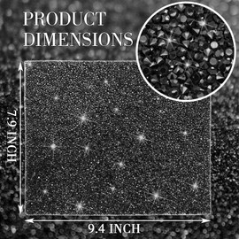 FULZTEY Bling Rhinestone Stickers Self Adhesive,Glitter Black Rhinestone Sheets with 3mm Rhinestone for DIY Crafts Decoration,Glitter Crystal Rhinestones Sticker for Car Clothes Decor 9.4 x 7.9 Inch