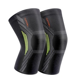 Rodillera para mujer y hombre - Paquete de 2 rodilleras de compresión para el dolor de rodilla, ideal para gimnasio, correr, baloncesto, voleibol,... 