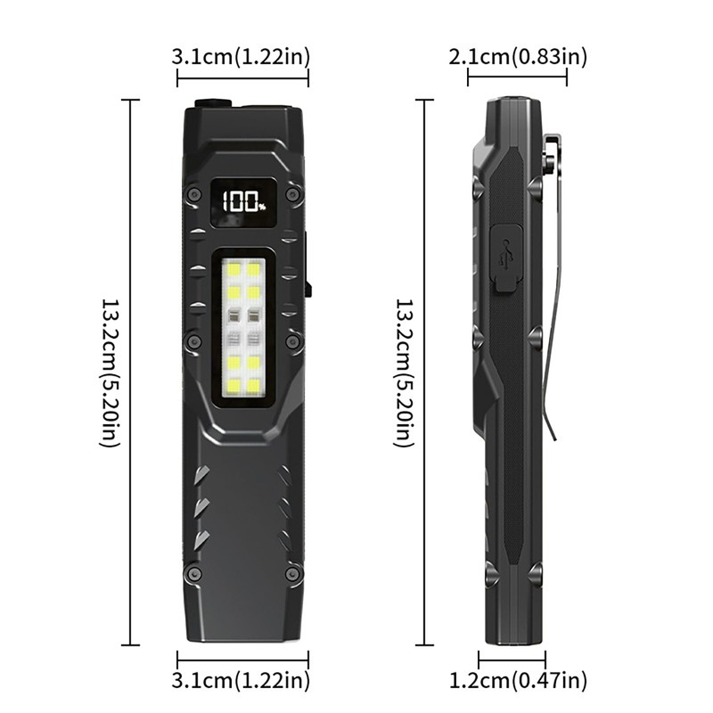 Ciwuzxs EDC Tactical Flashlight DT007, Compact 7 Mode Pocket LED