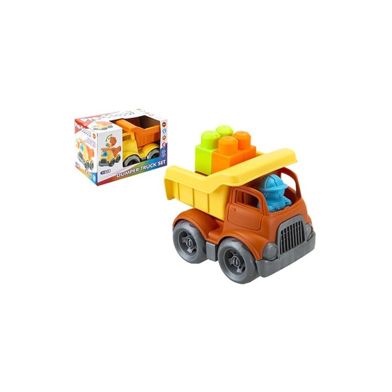 Multicolor Plastic Dumper Truck Play Set - Construction Toys Included