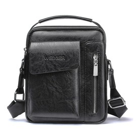 ANPTER Mens Shoulder Bag PU Leather Messenger Multi Pocket Business Crossbody Pack Satchel SideCasual Handbag for Men Working Shopping School Daily Use