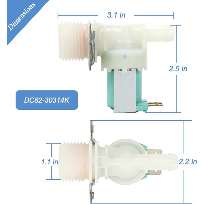 BOVZOR Washer Hot & Cold Water Inlet Valve Set -