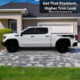 BOGAR TECH DESIGNS Side Window Trim Chrome Delete Overlay Film Compatible with GMC Sierra 1500 2022-2025, Gloss Black