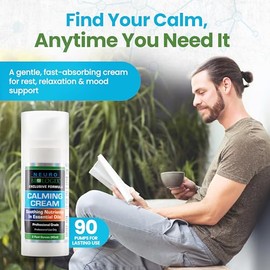 Neuro biologix Neuro biologix Calming Cream with GABA & L-Theanine – Fast-Absorbing for Relaxation & Mood Support – Soothing with Lavender Oil, 5-HTP & Magnesium – Non-Greasy, Easy to-Use Pump – 3.2oz Bottle