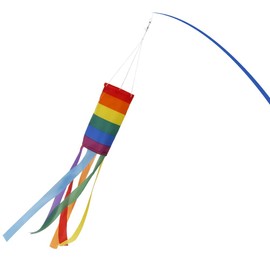 hugttt 3 Pieces Rainbow Windsock 24 Inch, Colorful Windsock Outdoor Hanging Decoration UV Resistant and Weatherproof Garden Windsock