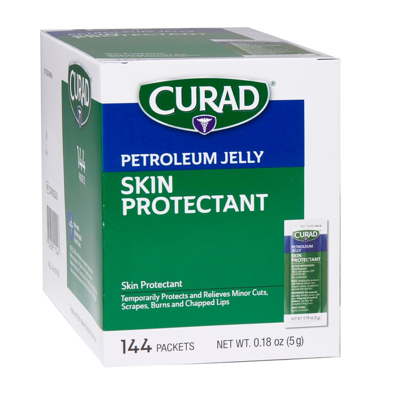 Curad Petroleum Jelly Skin Protectant, 5-g Foil Packet, 0.18-oz, 144