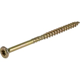 Power Pro 48584 Wood Screws, #9 x 3, Premium Star Drive Indoor Cabinet Screws, Gold Yellow Zinc, 1lb Box