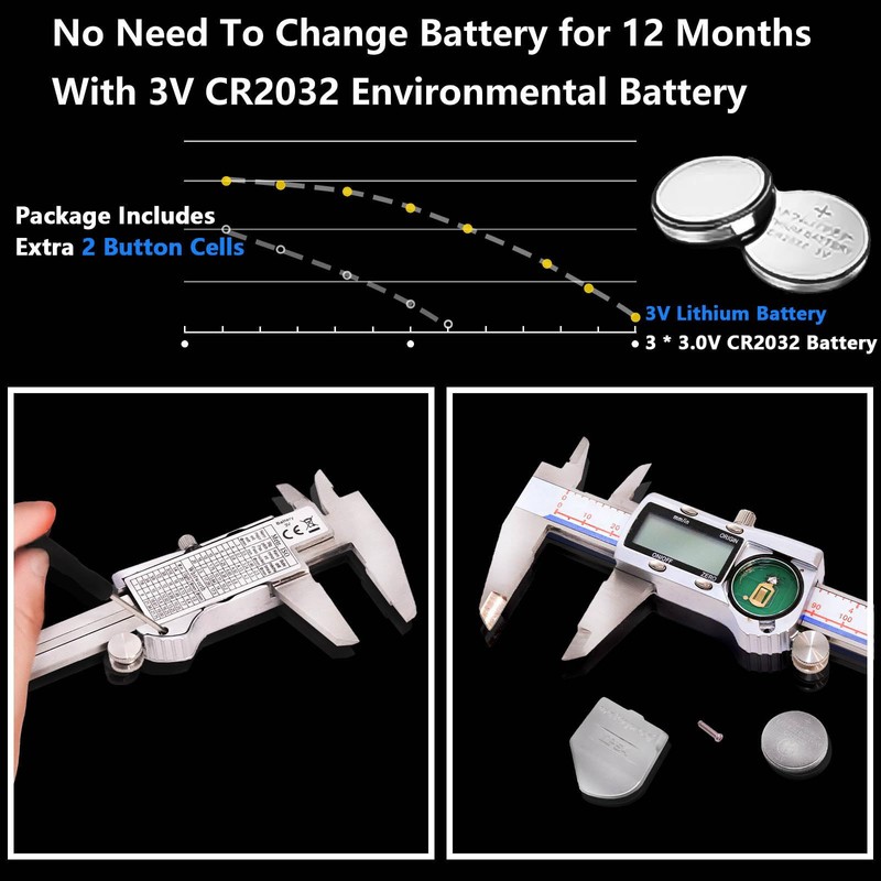 Digital Caliper Measuring Tool, IP54 Waterproof Electronic Digital Micrometer Caliper,