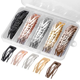 40Pcs Snap Hair Clips, 2-in Metal Barrettes For Women Girl, 5 Smooth Colors