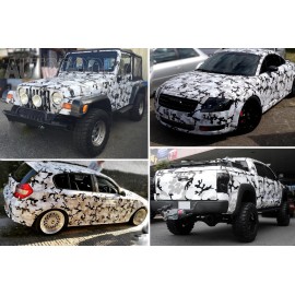AUTOGOODY 96" x 60" Snow Camo Camouflage Vinyl Film Wrap Decal Air Bubble Free 8ft x 5ft
