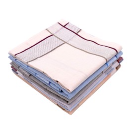 Transino Men's Handkerchiefs, Pack of 6, Cotton Fabric Handkerchiefs, 40 x 40 cm, Colourful Cotton Handkerchiefs, Fabric Handkerchiefs Set, Gift for Men, Set 1