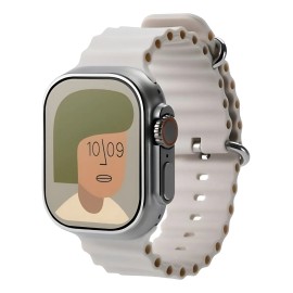 Reloj Inteligente Hello Watch 3+ Titanio 2025 Contra Agua Dorado Mesh Beige Dorado