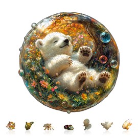 Wooden Puzzles for Adults, Bubble bear Jigsaw Puzzles for Adults,Wooden Puzzle for Family Game and Birthday Gift Idea for Friends (29 * 29cm,200pcs)