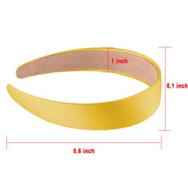 SIQUK 30 Pieces Women Headbands 1 Inch Wide Headbands Non-slip Colourful Satin Headbands DIY Hair Band for Women and Girls, 30 Colours