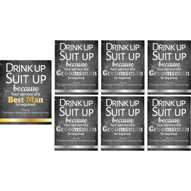 6 Will You Be My Groomsman + 1 Bonus Best Man Proposal Wine or Liquor Labels, Whisky, Vodka, Rum, Beer Bottle Labels or Stickers Set, Party Favors, Party Decorations