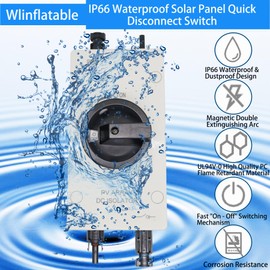IP66 Waterproof PV Solar Panel Disconnect Switch, 1200V 32A Solar PV DC Quick Disconnect Switch with Connector for Off/On-Grid System, Solar Power System, RV & Boats Etc (32A 1200V)