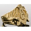 Masonic men's Rugged Pattern Ring 18k yellow gold overlay size