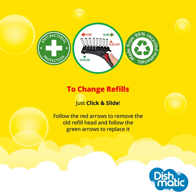 Dishmatic ECO Washing-Up Scrubbing Brush Made from 99% Recycled Plastic