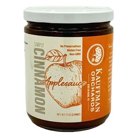 Kauffman Orchards Simply Cinnamon Applesauce, No Sugar Added, Made in Small Batches, 17 Ounce Jar (Pack of 6)