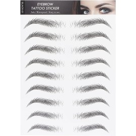 Pegatinas de Tatuaje de Cejas Temporales, Transferencia de Maquillaje, Duraderas y Resistentes al Agua, Varios Estilos para Mujeres.