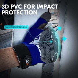 Vgo... 1 Pair of High Mechanical Work Gloves, for Heavy Duty Work, Vibration Protection Gloves, Heavy Duty (SL8849)