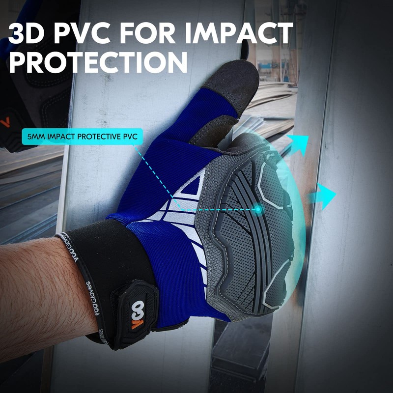 Vgo... 1 Pair of High Mechanical Work Gloves, for Heavy