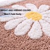 Dorruger Bathroom Rugs Mat, White Flower Bath Rugs Fluffy Soft
