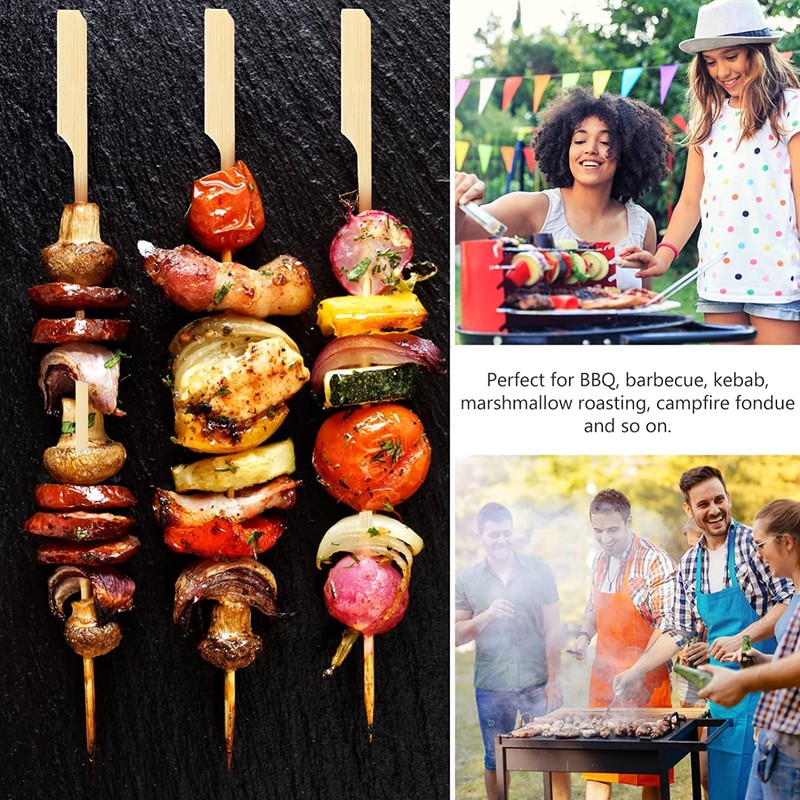 Bamboo Skewers 8 Inch, 200 PCS Cocktail Skewers, Wooden Skewers