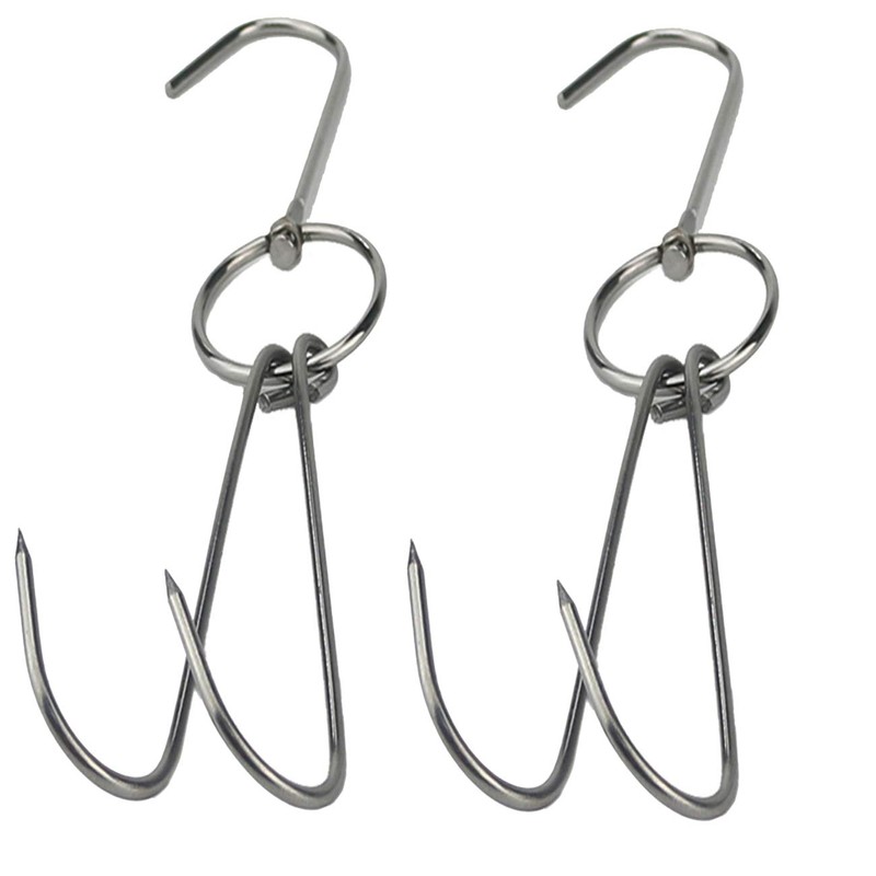 Tinsow 2pcs Stainless Steel Double Hooks 3pcs S Hooks for