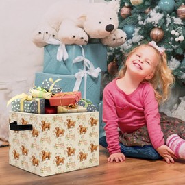 HSIASHENG Highland Cow Calf Nursery Storage Bins Box with Handles, Farmhouse Rose Floral Cow Laundry Basket Hamper Collapsible Clothes Toys Organizer for Baby Girl Nursery Bedroom Playroom