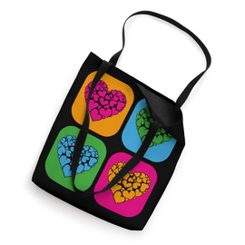 Heart Shape Love Colorful Hearts Pop Art Heart Tote Bag