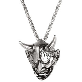 U7 Gothic Horn Evil Demon Pendant Necklace Cool Eboy Chain Grunge Aesthetic Goth Punk Jewellery Men Women Gifts Devil Necklaces