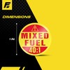 Mixed Fuel 40:1 Sticker, Gas Oil Mix Labels for Outdoor