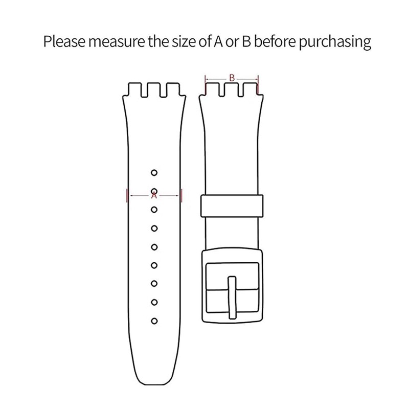 XMHYB Replacement band for Swatch Waterproof Silicone Rubber Watch Band
