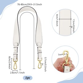 PH PandaHall Verstellbarer Handtaschengurt 76~80cm Geldbörsengurt 39cm Breiter Ledertaschengurt Für Damen DIY Unterarmtasche Handtasche Schultertasche, Weiß