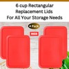 Klare Ware 6 Cup Rectangle Replacement Lids/Covers for Pyrex, Anchor