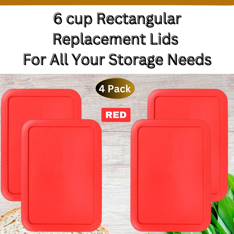 Klare Ware 6 Cup Rectangle Replacement Lids/Covers for Pyrex, Anchor
