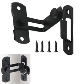 Door Bolt Stainless Steel Bolt Lock Small Sliding Door Lock 90 Degree Door Lock Interior Door Flip Latch with Fixed Screw Bolt for Door, Window, Wine Cabinet, Bathroom, Garden (Black)