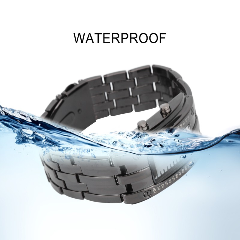 LED Watch Unique Binary Time Mode Display Convex Arc Structure