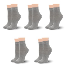 SERISIMPLE Women Thin Viscose Bamboo Above Ankle Sock Breathable Lightweight Classic Crew Casual Mesh Socks 5 Pairs (US, Alpha, Large, Regular, Regular, Grey)