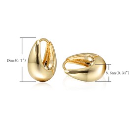 Krstudent Small Hoop Earrings for Women 18K Gold Plated Hoop Huggie Earrings for Women (B - 1 pair ( fat))