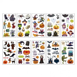 Halloween Temporary Tattoo Stickers & Lettering (10 Types) Halloween Tattoo X Type 2ea