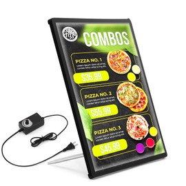 Puega 11x17 LED Sign Holder Backlit Poster Advertising Menu Display Stand for Posters, Menus, Photos