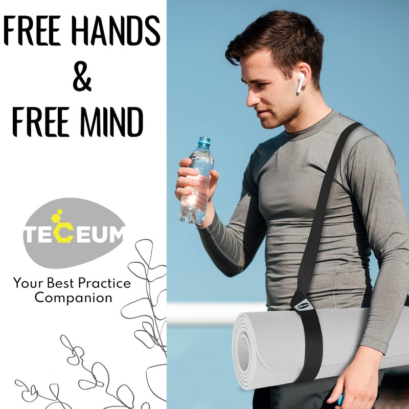 TECEUM Yoga Mat Strap – Black & 30+ Colors –