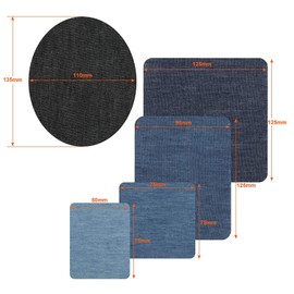 Naler 25-Piece Iron-On Patches in 5 Colours Cotton Patches Iron-On Patches Iron Denim Patches Jeans Repair Kit Iron-On Patches (5 Sizes)