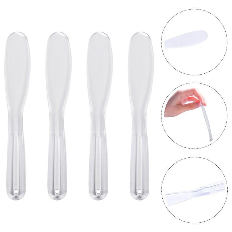 Minkissy 4pcs Cosmetic Spatula Plastic Facemask Stirring Stick Makeup Scoop