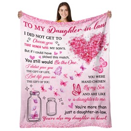 HEIFAM Daughter in Law Gifts, Gifts for Daughter in Law, Birthday Blanket for Daughter in Law, Daughter in Law Birthday Wedding Gift, 60"X80"